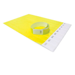 Tyvek armbånd med nr. neongul 19 mm