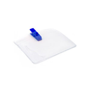 Kortholder m. plastik clip blå