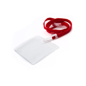 Kortholder m. lanyard rød