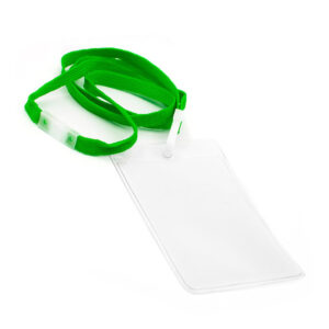 Vertikal kortholder m. lanyard grøn