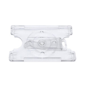Åben kortholder m. clip, klar frosted