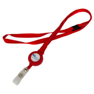10 mm Lanyard rød m. yoyo m. doming